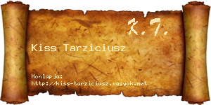 Kiss Tarziciusz névjegykártya