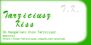 tarziciusz kiss business card